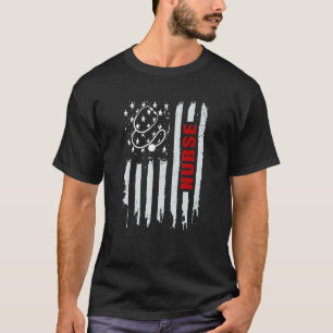 Camiseta Enfermera Estetoscopio Bandera Americana Patriótic