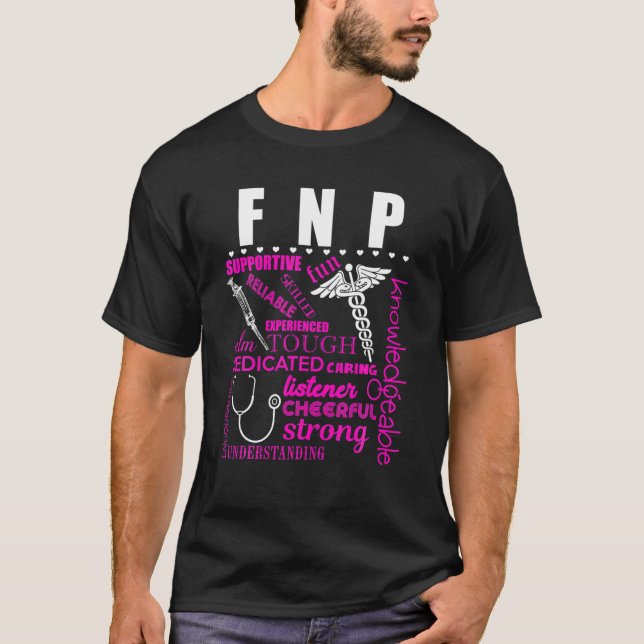 Camiseta Enfermera familiar FNP practicante Funny Nursi con (Anverso)