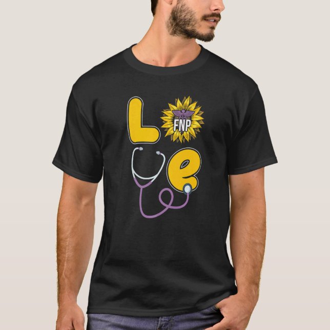 Camiseta Enfermera familiar practicante Love Sunflower (Anverso)