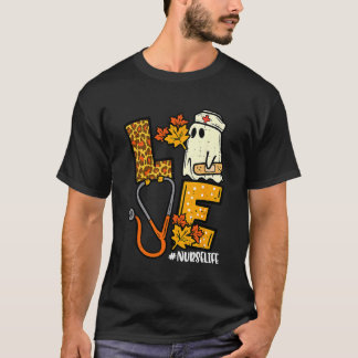 Camiseta Enfermera fantasma de leopardo disfraz de Hallowee