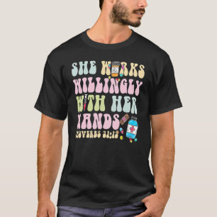 Camiseta enfermera farmacéutica que trabaja voluntariamente