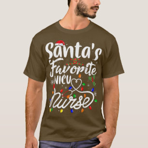 Camiseta Enfermera favorita de Santa Claus con sombrero de