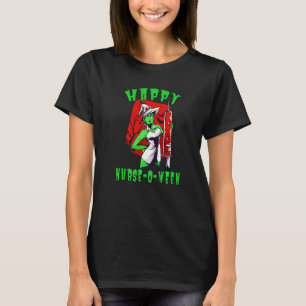 Camiseta Enfermera feliz O Ween Enfermera Bruja Halloween