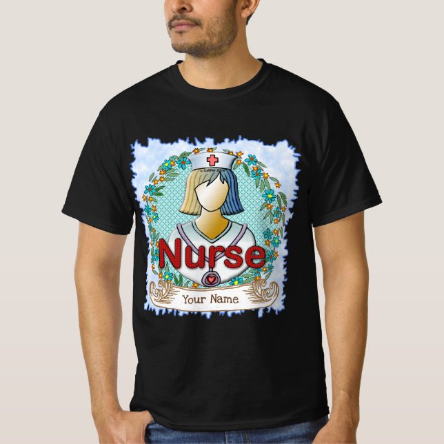 Camiseta Enfermera floral de Guay (Anverso)