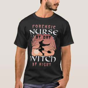 Camiseta Enfermera Forense De Día Bruja De Noche Halloween