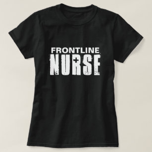 Camiseta Enfermera frontal tipografía blanco negro