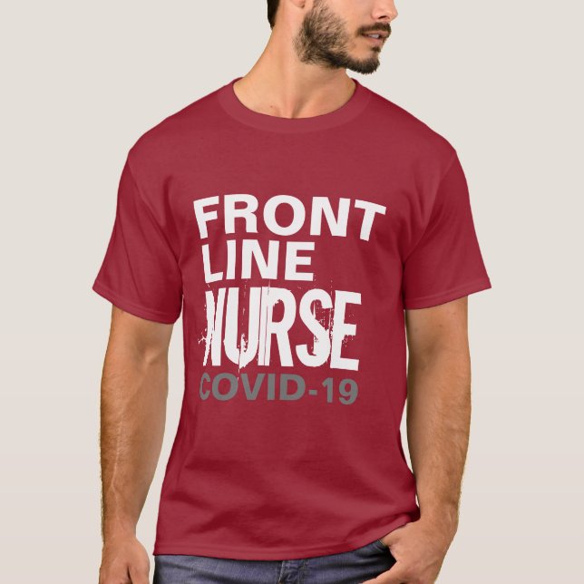 Camiseta Enfermera Frontliner Healthcare Covid 19 Tipografí (Anverso)