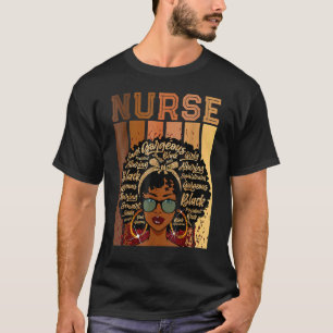 Camiseta Enfermera Fuerte Negra Afro Amor Melanina Ameri