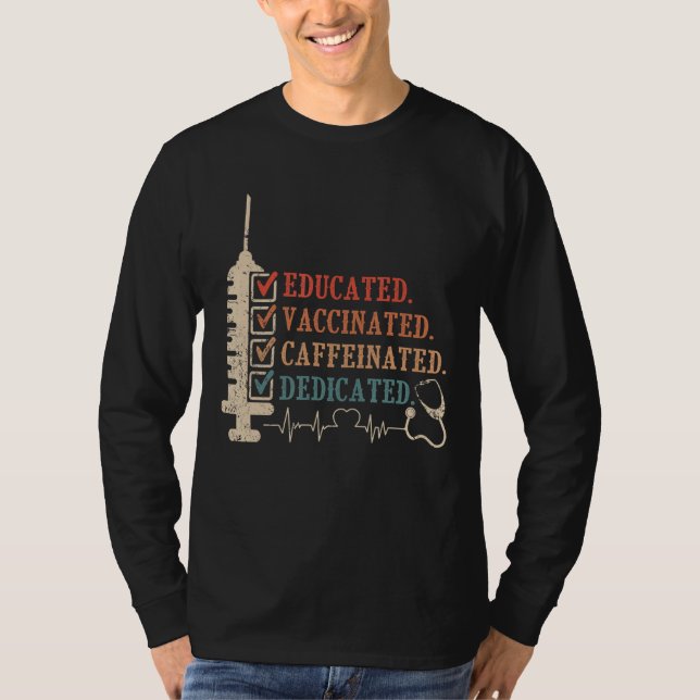 Camiseta Enfermera Funny Educado Caffeinated Dedica (Anverso)