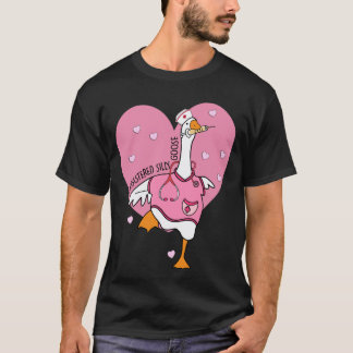Camiseta Enfermera Ganso Tonto Registrada Día de San Valent