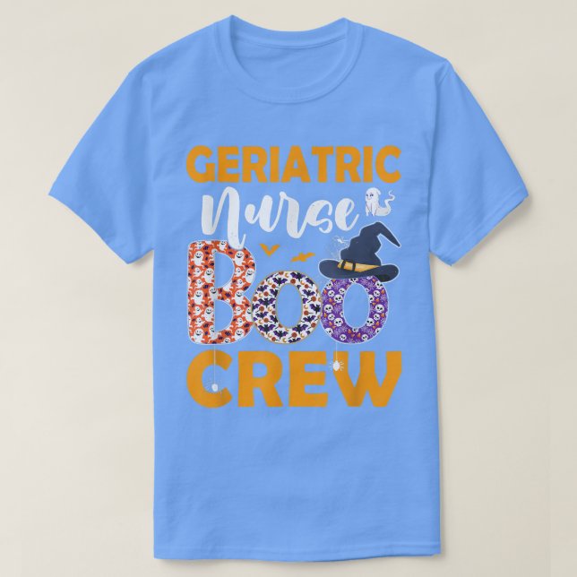 Camiseta Enfermera geriátrica Boo Crew Spooky Boo Ghost Hal (Diseño del anverso)