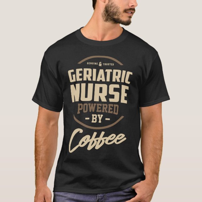 Camiseta Enfermera geriátrica con café (Anverso)