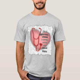 Camiseta Enfermera geriátrica de corazón rojo