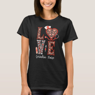 Camiseta Enfermera Geriátrica Estetioscope Leopardo Cardíac