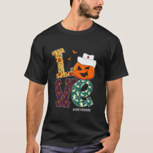 Camiseta Enfermera Geriátrica Halloween Calabaza Espeluznan