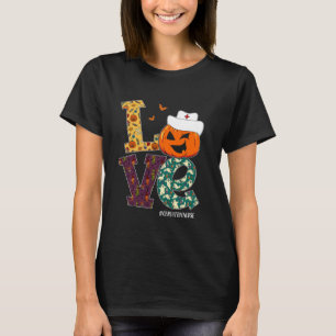 Camiseta Enfermera geriátrica Halloween Scary Calabaza Amor
