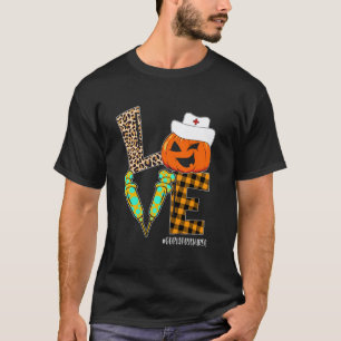 Camiseta Enfermera Geriátrica Leopardo Calabaza Halloween A