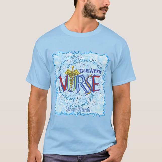 Camiseta Enfermera geriátrica Motto (Anverso)
