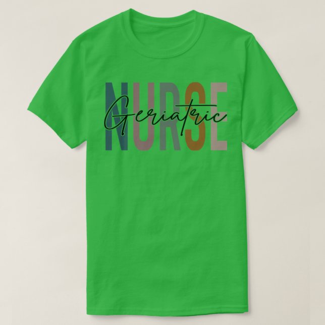Camiseta Enfermera geriátrica Vida Multicolor Tee Enfermera (Diseño del anverso)