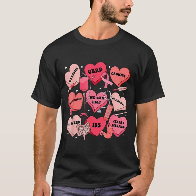Camiseta Enfermera Gi Valentine Corazones Caramelo Gastroen (Anverso)