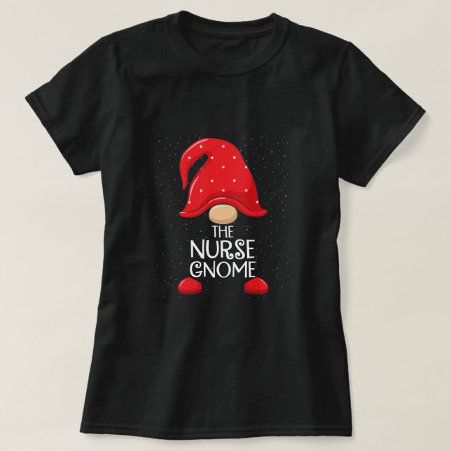Camiseta Enfermera Gnome Navidades de grupo familiar coinci (Diseño del anverso)