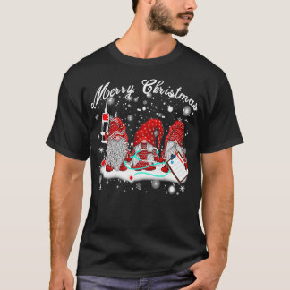 Camiseta Enfermera Gnomes Santa Navidades Luz