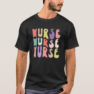 Camiseta Enfermera Groovy Retro Colorful Future TanDesktop