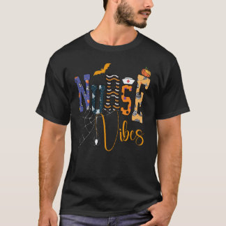 Camiseta Enfermera Halloween Araña Lindo Patrón Trabajador
