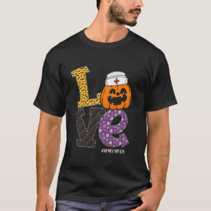 Camiseta Enfermera Halloween Calabaza Amor Asistente de Ate