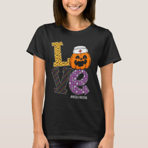 Camiseta Enfermera Halloween Calabaza Amor Pediatra Enferme