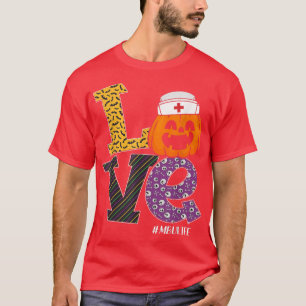 Camiseta Enfermera Halloween Calabaza disfraces Amor Enferm