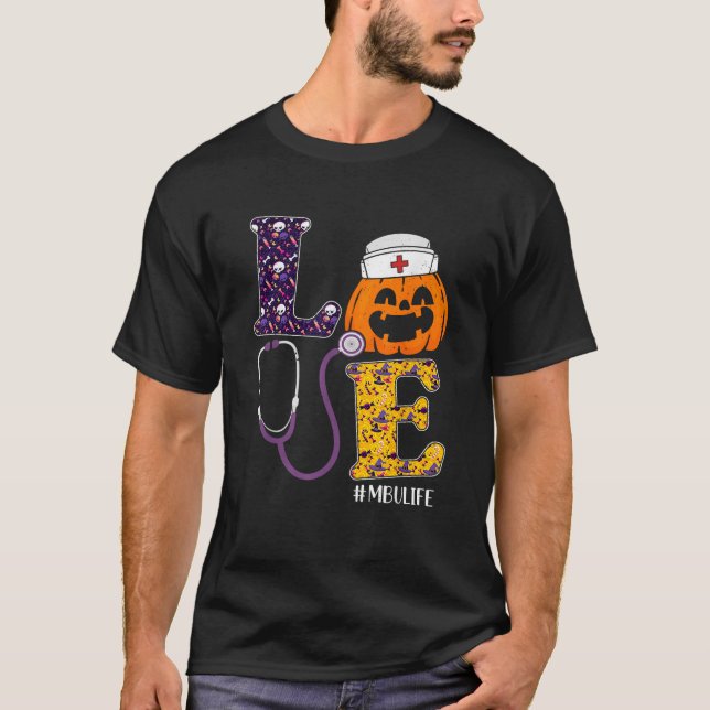 Camiseta Enfermera Halloween Sasuy Calabaza Vestido Amor MB (Anverso)