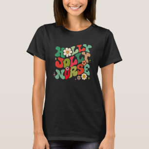 Camiseta Enfermera Holly N Jolly Flor Navidad Enfermería