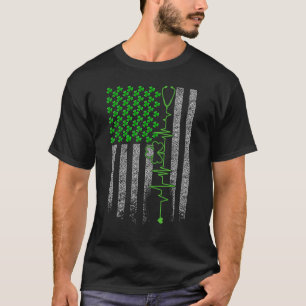 Camiseta Enfermera irlandesa americana Stethoscope latido c