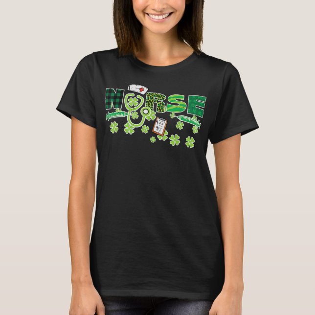 Camiseta Enfermera irlandesa St Patricks Day Scrub Saint Pa (Anverso)