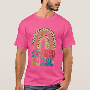 Camiseta Enfermera Jubilada Estampado de Leopardo Retro Arc