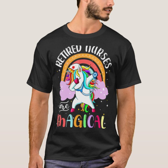 Camiseta Enfermera jubilada Rn Enfermería Magia Unicornio A (Anverso)