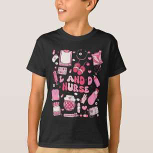 Camiseta Enfermera Landd Corazones de San Valentín Trabajo 