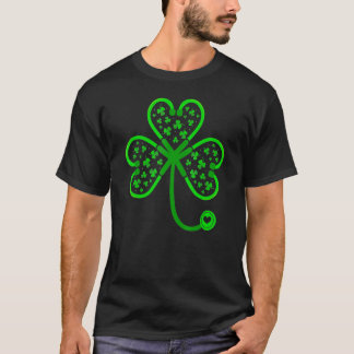 Camiseta Enfermera Latido Divertido Día de San Patricio Tré