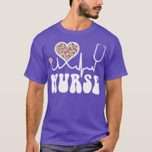 Camiseta Enfermera Leopard Print Heartbeat Nurse Apreciació