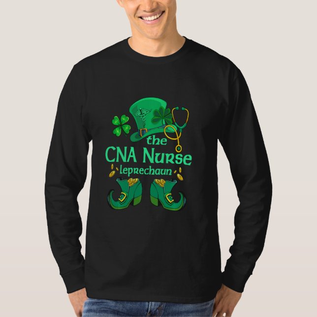 Camiseta Enfermera Leprechaun St Patricks Day Shamrock Iris (Anverso)