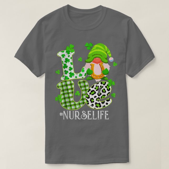 Camiseta Enfermera Life St Patrick's Day Lucky Nurse Shamro (Diseño del anverso)