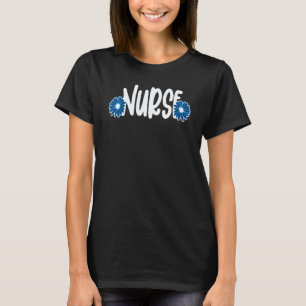 Camiseta Enfermera Linda Con Flores Semana De Las Enfermera