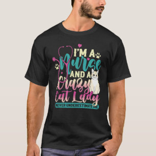 Camiseta Enfermera loca de los gatos Lpn Rn estudiante de