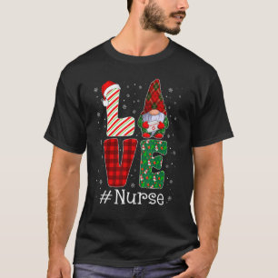 Camiseta Enfermera LOVE Gnome Divertidos Navidades de Pajam