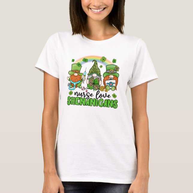 Camiseta Enfermera Love Shenanigans St. Patrick's (Anverso)