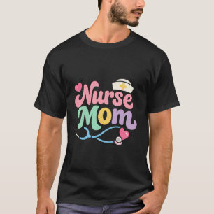 Camiseta Enfermera Mamá Día de las Madres Retro Groovy Lact