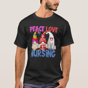 Camiseta Enfermera Mamá Stethoscope Hippie Gnomes Paz Amor 