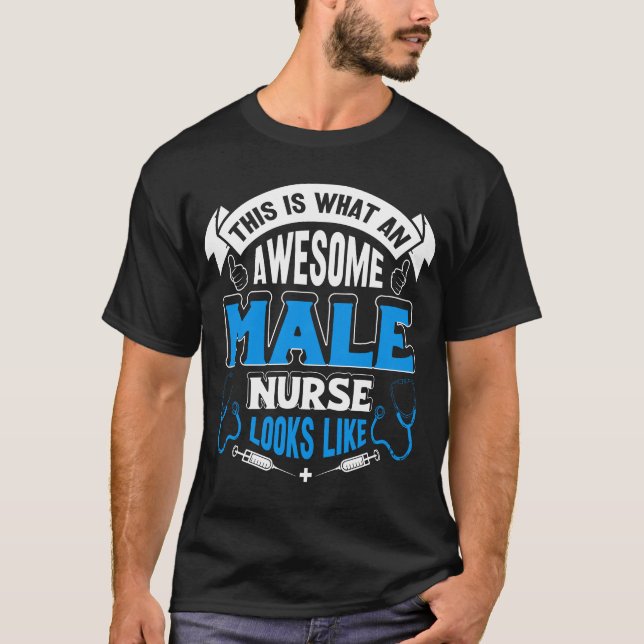 Camiseta Enfermera masculina asombrosa (Anverso)