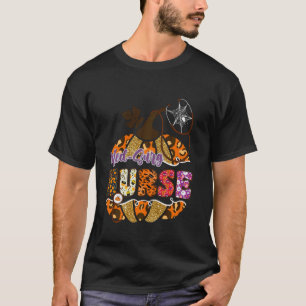 Camiseta Enfermera Med Quirúrgica Halloween Calabaza Leopar